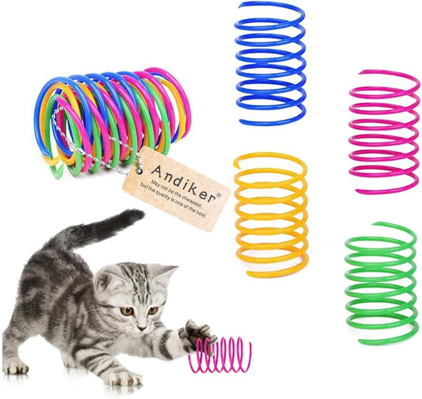 Cat Spiral Spring, 12 Pc Cat Creative Toy to Kill Time and Keep Fit, Hunting Kitten Toys