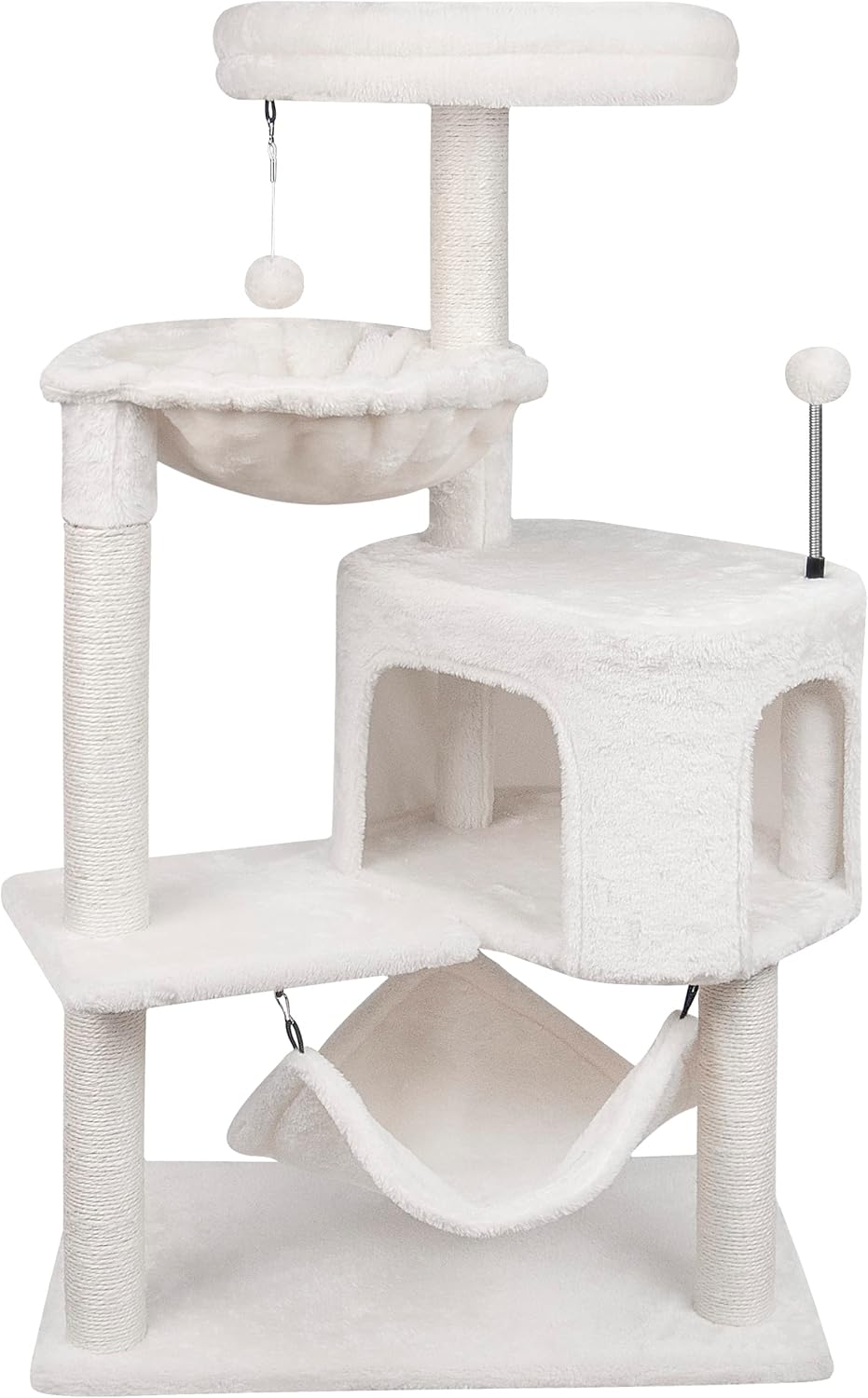 Newest Cat Tree with Cat Condo and Big Hammock, Grey