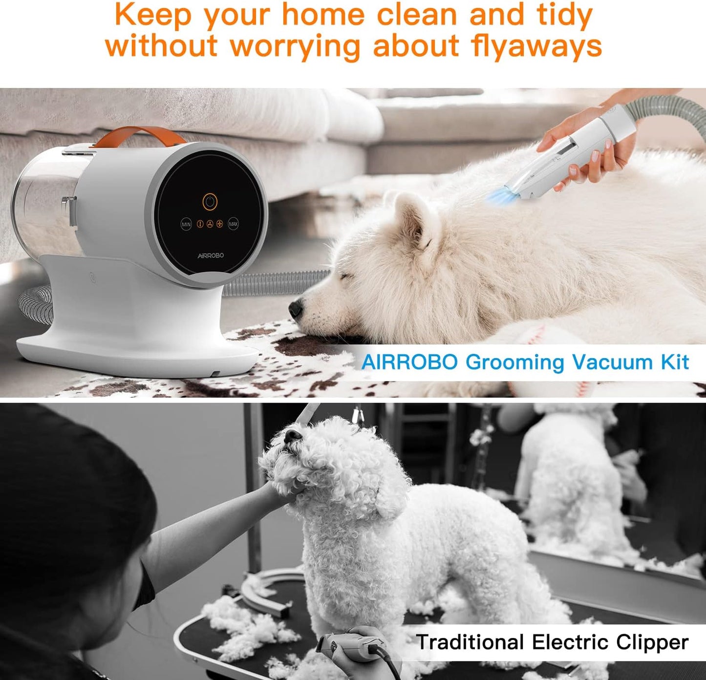 Dog Grooming Vacuum, Dog Grooming Kit,12000Pa Strong Pet Grooming Vacuum for Dogs, 2L Large Capacity Dog Vacuum for Shedding Grooming Hair, Dog Hair Vacuum, 5 Pet Grooming Tools, Quiet, Pg100