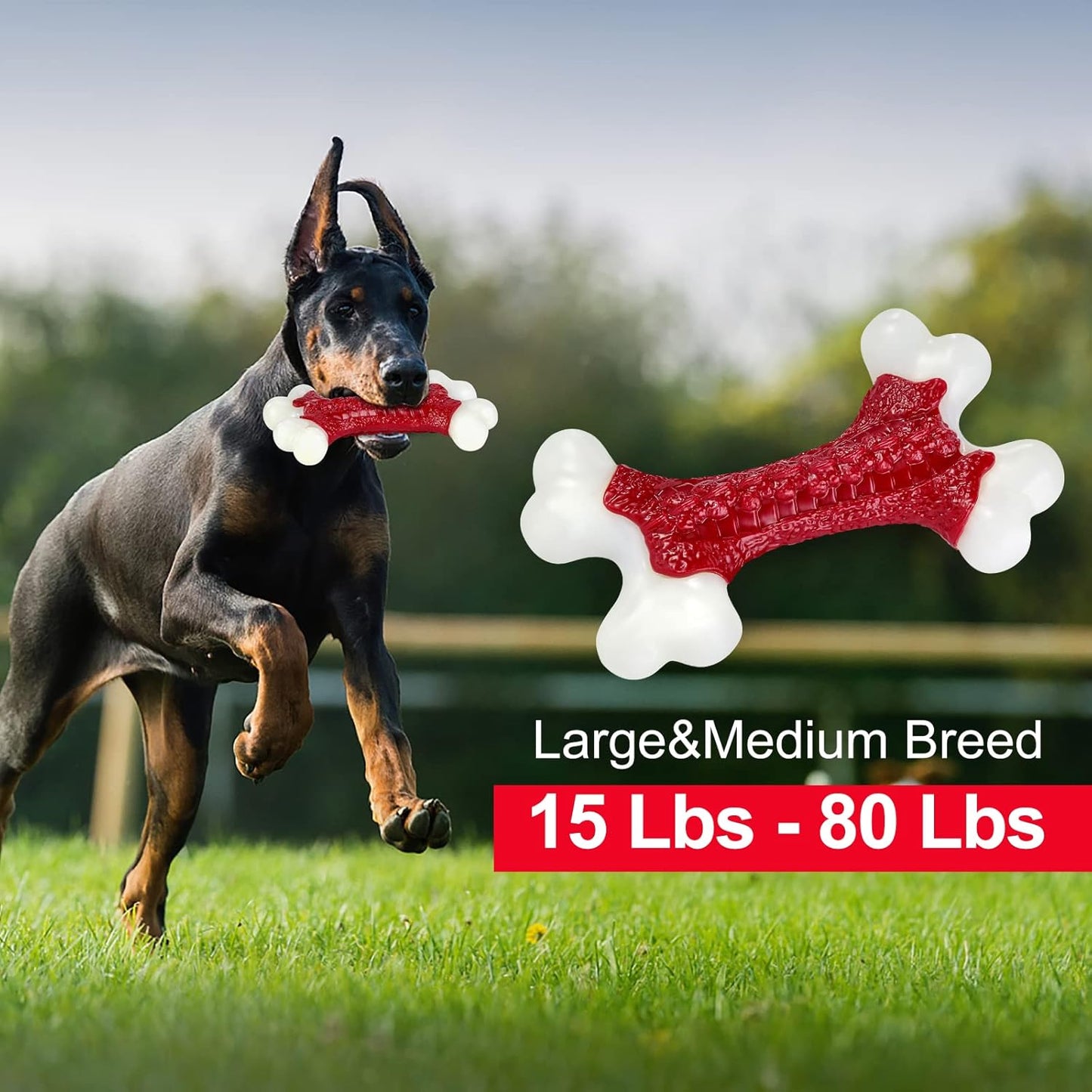 Tough Dog Toys, Toys for Aggressive Chewers Large Breed, Bone Toy Nylon Dogs Almost Indestructible