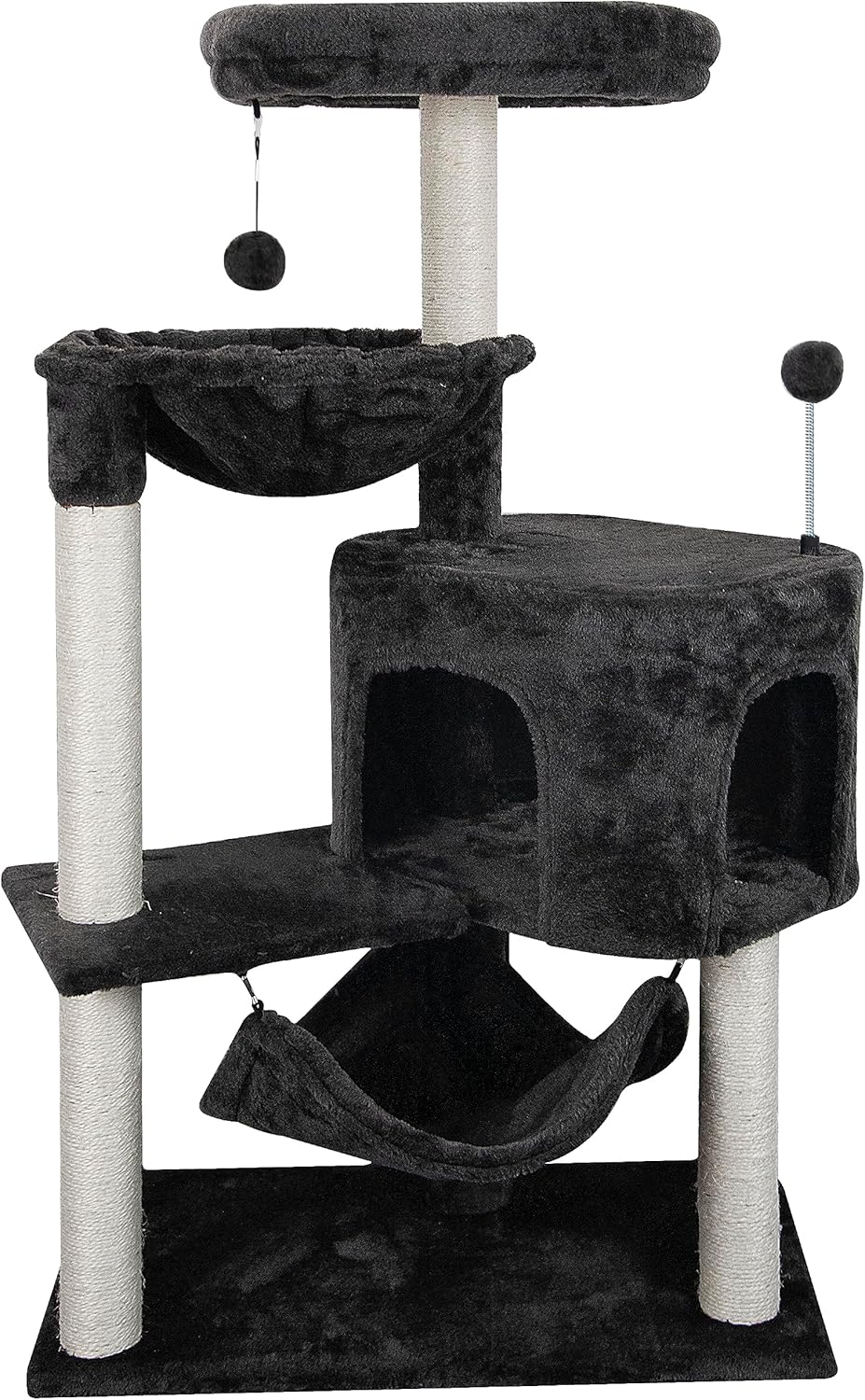 Newest Cat Tree with Cat Condo and Big Hammock, Grey