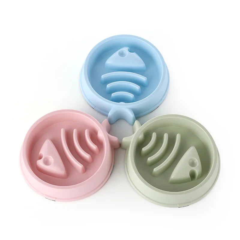 Dog & Cat Slow Food Bowl, Healthy Round Anti-choking Thickened & Non-Slip