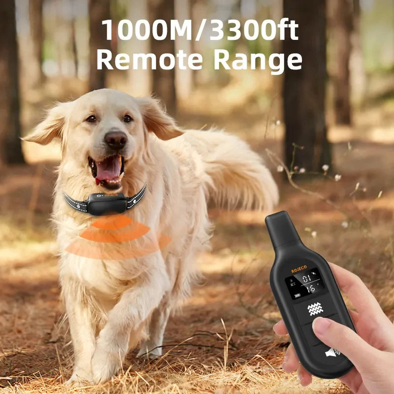 Electric Dog Training Collar, Digital Rechargeable Remote Control IPX7 Waterproof Vibrator, Bark Stop Shock Collar