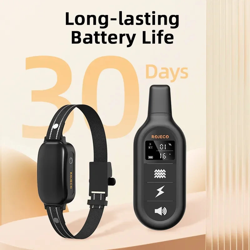 Electric Dog Training Collar, Digital Rechargeable Remote Control IPX7 Waterproof Vibrator, Bark Stop Shock Collar