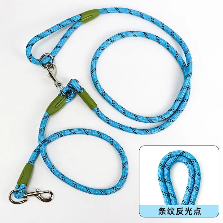 Reflective Nylon Leashes Dogs Chain Traction Rope Leads for Running & Walking Free Hands