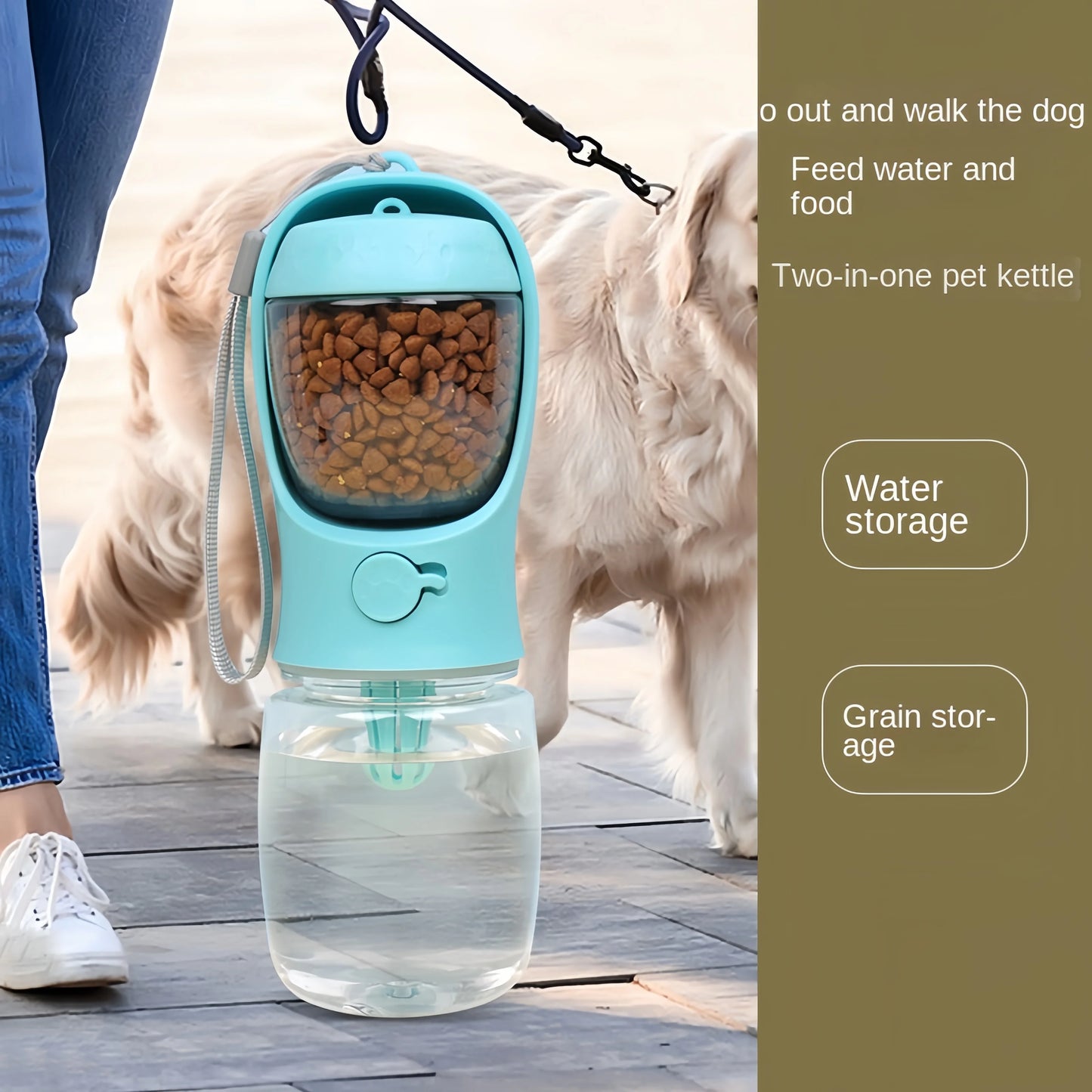 Portable Water Bottle with Storage Food & Water Container