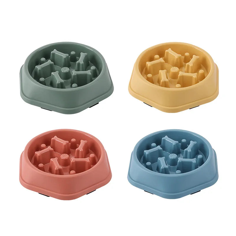 Dog & Cat Slow Food Bowl, Healthy Round Anti-choking Thickened & Non-Slip
