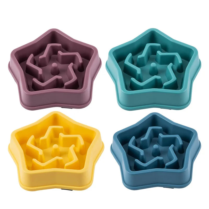 Dog & Cat Slow Food Bowl, Healthy Round Anti-choking Thickened & Non-Slip