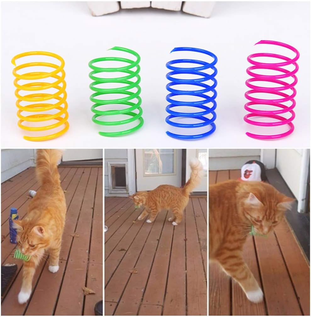 Cat Spiral Spring, 12 Pc Cat Creative Toy to Kill Time and Keep Fit, Hunting Kitten Toys