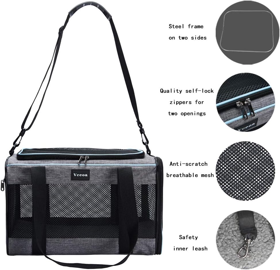 17.5X11X11 Inches Cat, Dog Carrier for Pets up to 16 Lbs, Soft-Sided Cat Bag Animal Carriers Travel Puppy Carry as a Toy of Fabric Pet Home