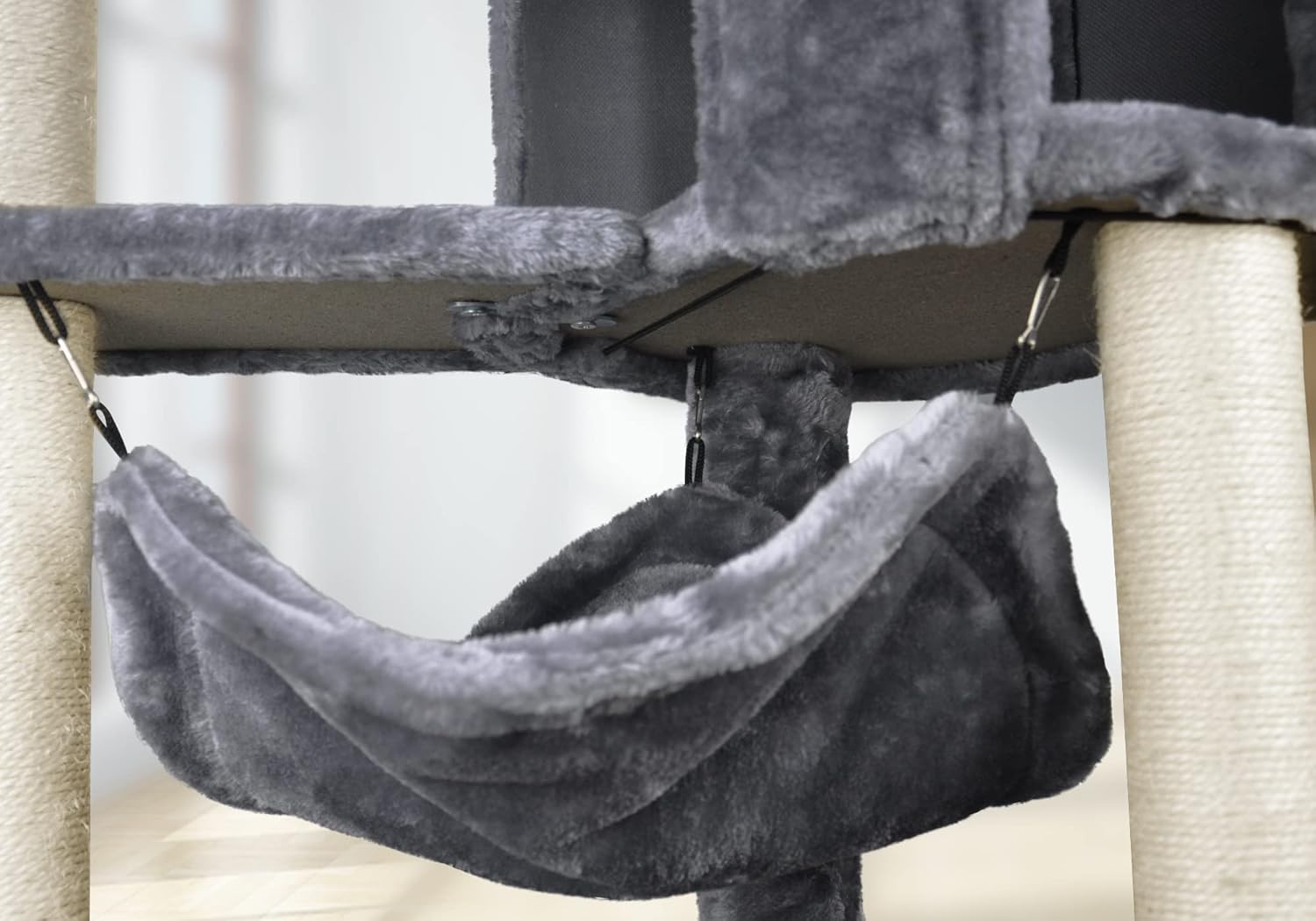 Newest Cat Tree with Cat Condo and Big Hammock, Grey