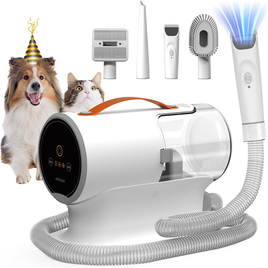 Dog Grooming Vacuum, Dog Grooming Kit,12000Pa Strong Pet Grooming Vacuum for Dogs, 2L Large Capacity Dog Vacuum for Shedding Grooming Hair, Dog Hair Vacuum, 5 Pet Grooming Tools, Quiet, Pg100