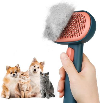 Cat Brush for Shedding, Cat Brushes for Indoor Cats, Cat Brush for Long or Short Haired Cats, Cat Hair Brush Cat Grooming Deshedding Brush for Dog Kitten Rabbit Massage Removes Loose Fur, White