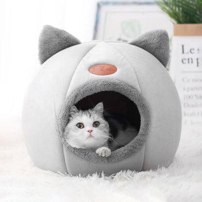 Deep Sleep Comfort in Winter Cat Bed, Cozy Cave Nest